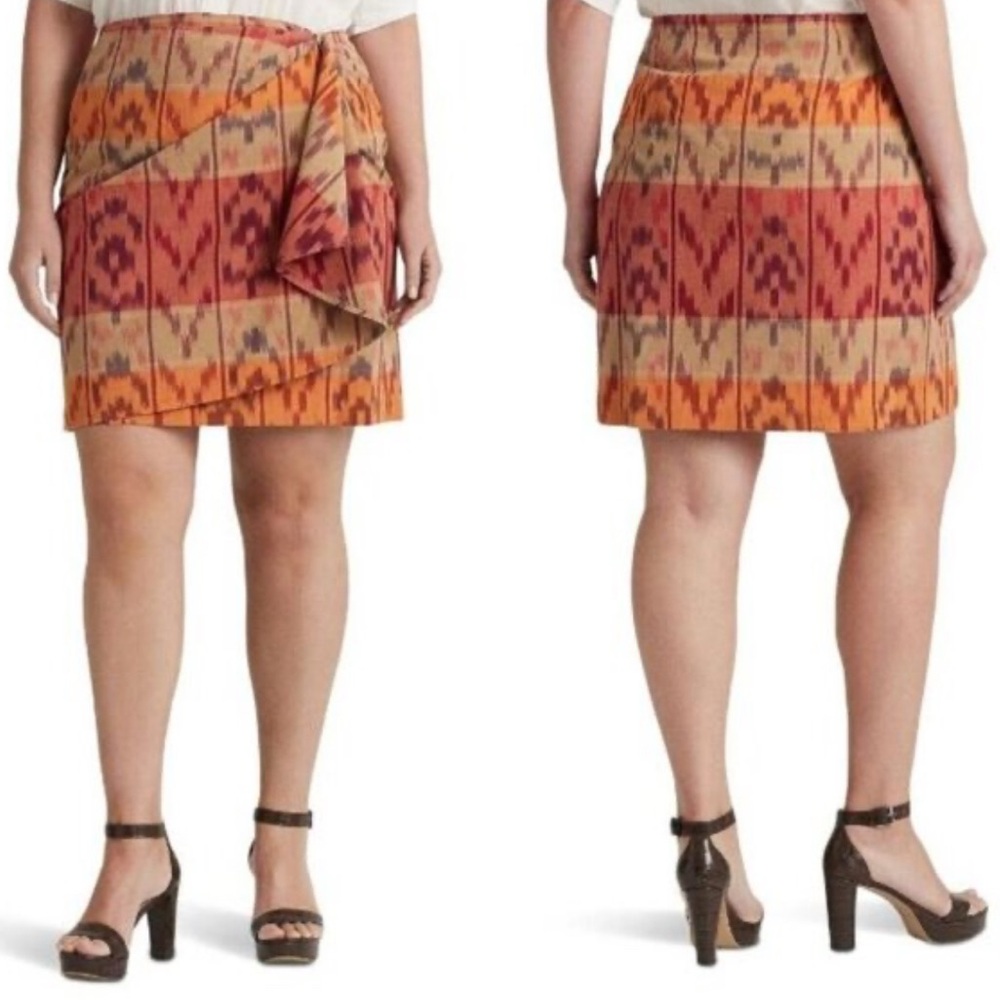 Ralph Lauren Orange and Red Mini Skirt